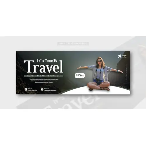 Travel and tourism facebook cover design template