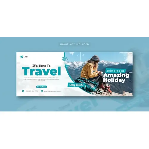 Travel and tourism facebook cover design template