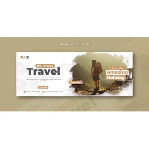 Travel and tourism Facebook cover design template