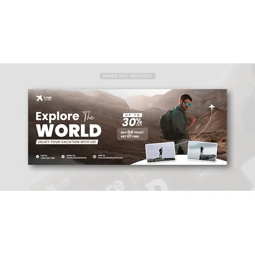 Travel and tourism Facebook cover design template