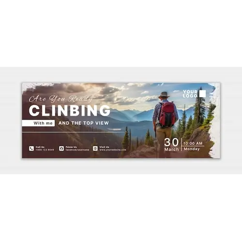 Travel and tourism Facebook cover design template