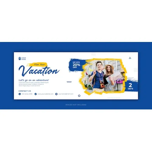 Travel and tourism facebook cover and social media vacation web banner template