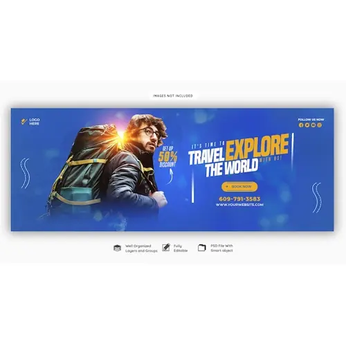 Travel and tourism facebook cover template