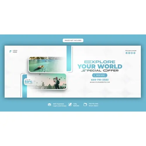Travel and tourism facebook cover template