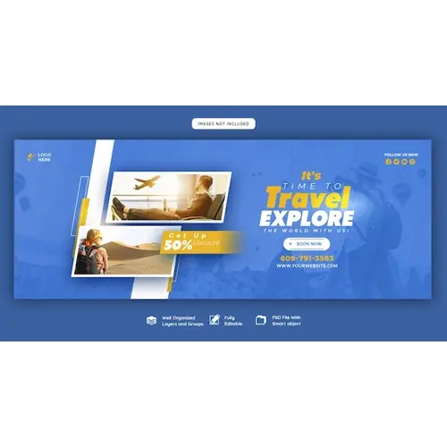 Travel and tourism facebook cover template