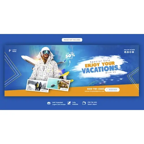 Travel and tourism facebook cover template