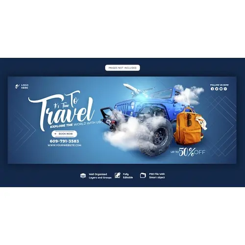 Travel and tourism facebook cover template
