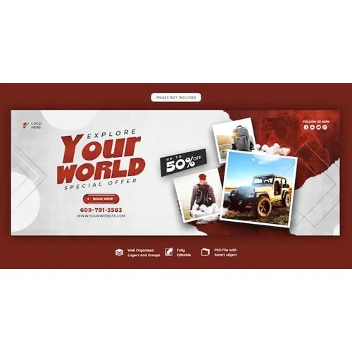 Travel and tourism facebook cover template