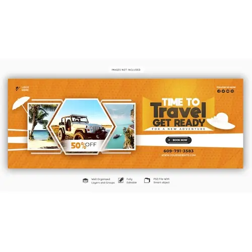 Travel and tourism facebook cover template