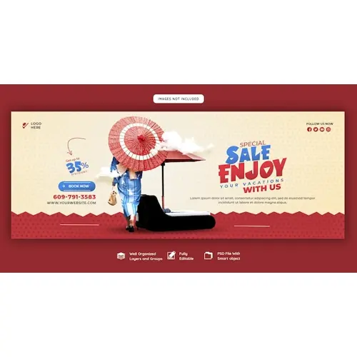 Travel and tourism facebook cover template