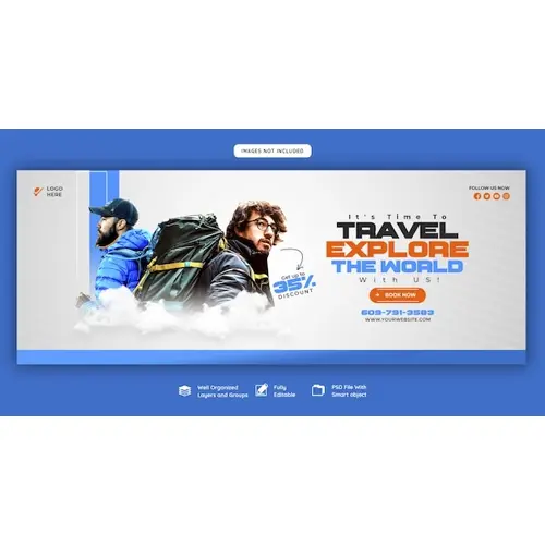 Travel and tourism facebook cover template