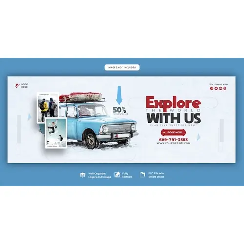 Travel and tourism facebook cover template