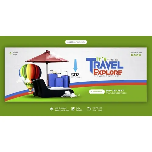 Travel and tourism facebook cover template