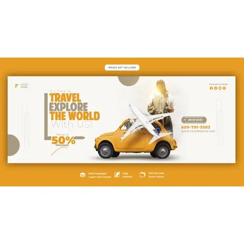Travel and tourism facebook cover template