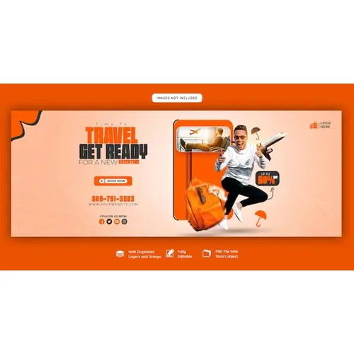 Travel and tourism Facebook cover template