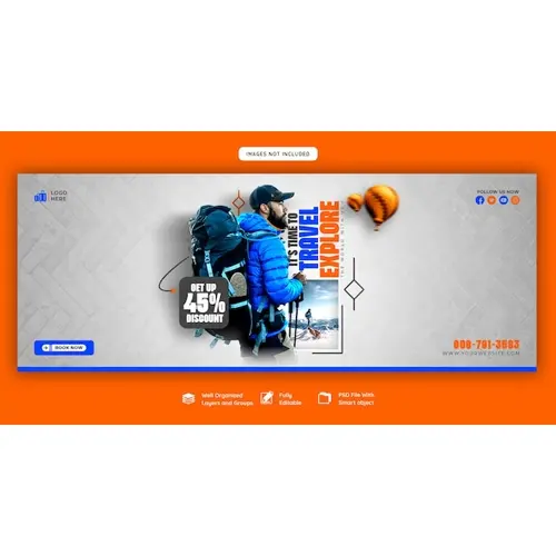 Travel and tourism Facebook cover template