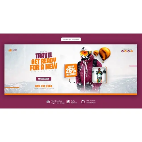 Travel and tourism Facebook cover template
