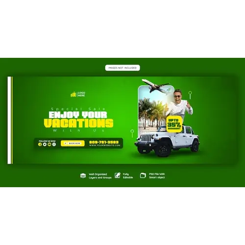 Travel and tourism Facebook cover template