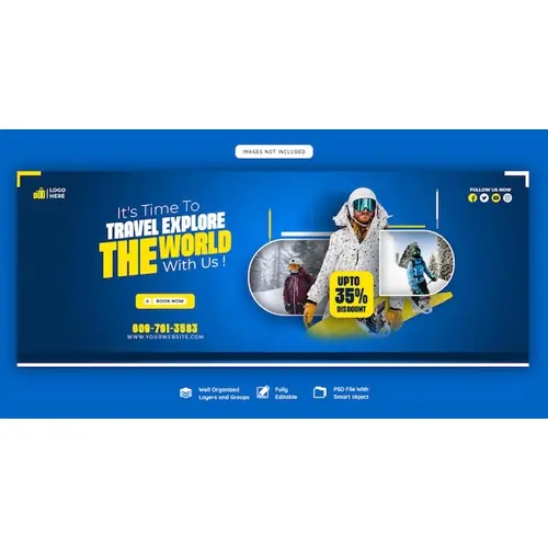 Travel and tourism Facebook cover template