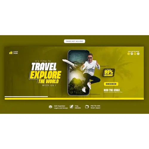 Travel and tourism Facebook cover template