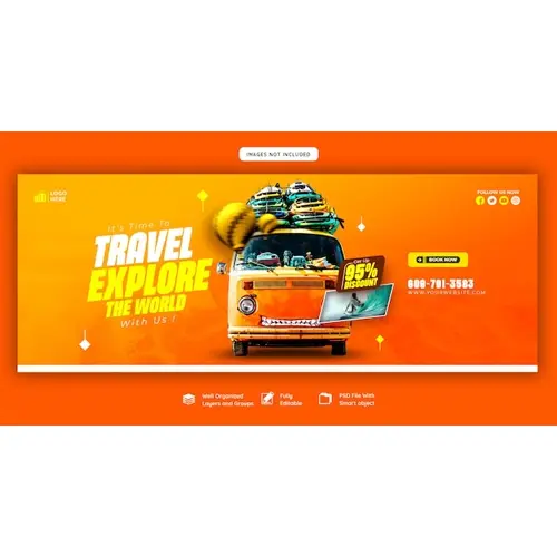 Travel and tourism Facebook cover template
