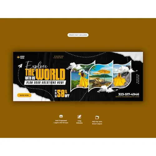 Travel and tourism Facebook cover template