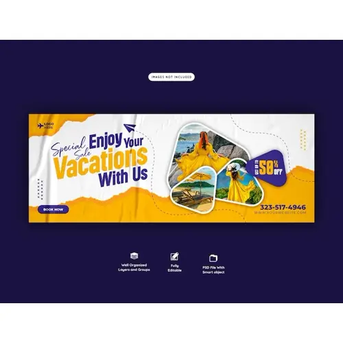 Travel and tourism Facebook cover template