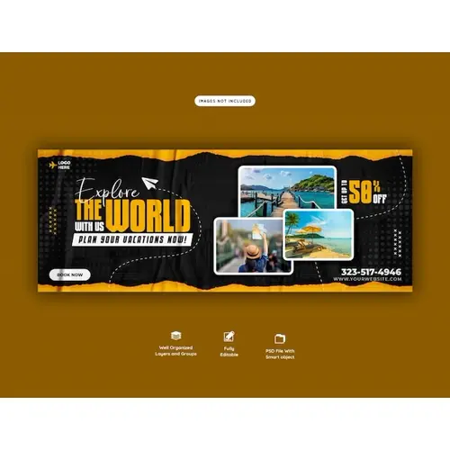 Travel and tourism Facebook cover template