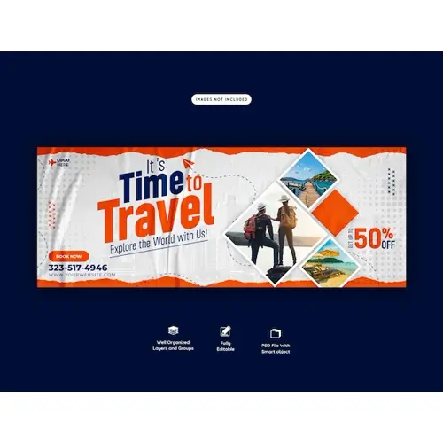 Travel and tourism Facebook cover template