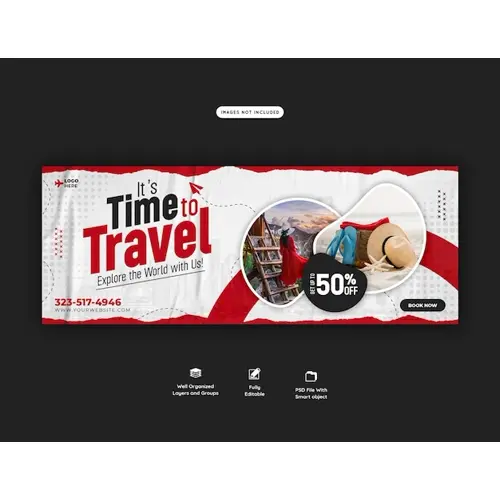 Travel and tourism Facebook cover template
