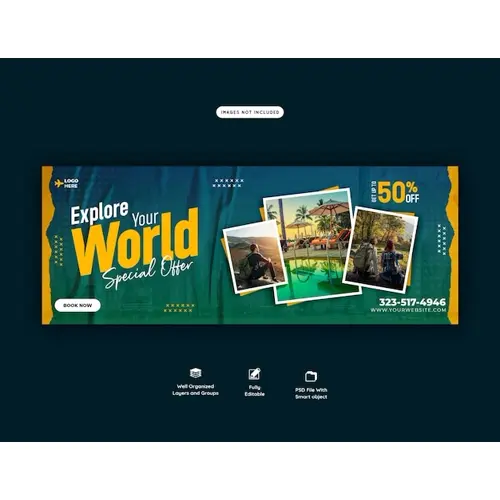 Travel and tourism Facebook cover template