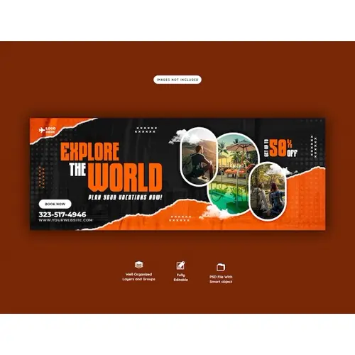 Travel and tourism Facebook cover template