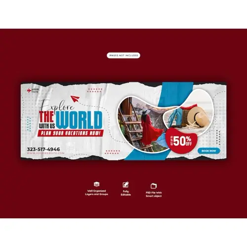 Travel and tourism Facebook cover template