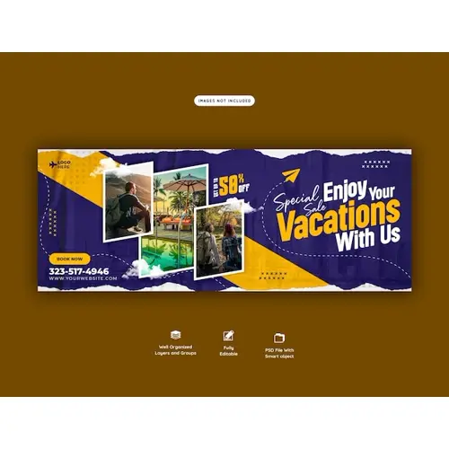 Travel and tourism Facebook cover template