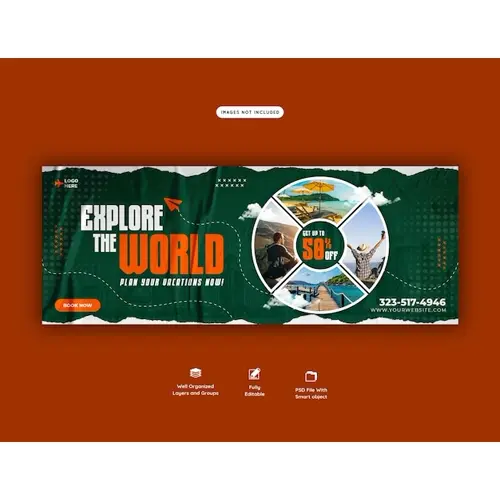 Travel and tourism Facebook cover template