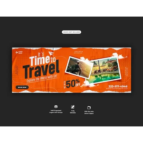 Travel and tourism Facebook cover template
