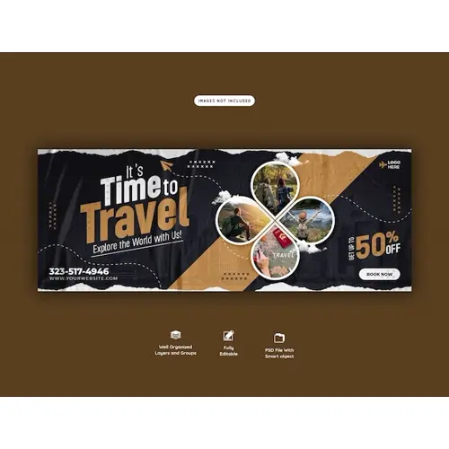 Travel and tourism Facebook cover template