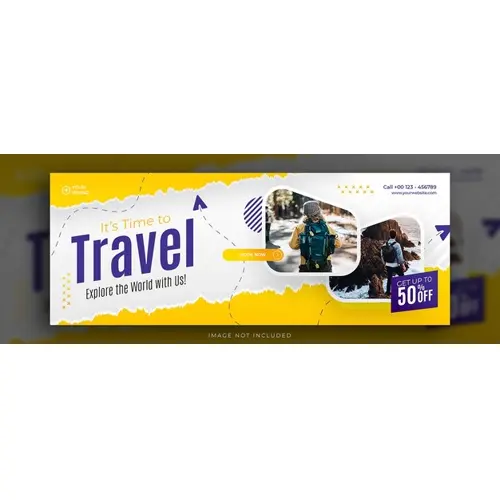 Travel and tourism facebook cover template