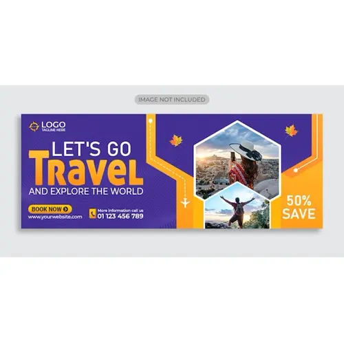 Travel and tourism facebook cover template