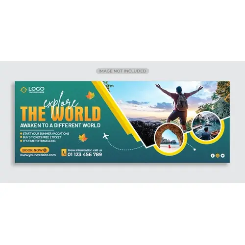 Travel and tourism facebook cover template