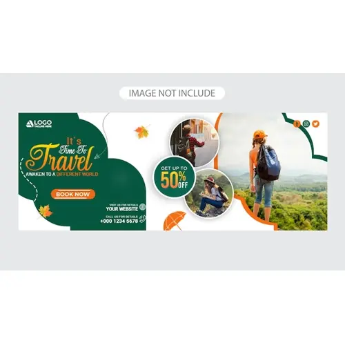 Travel and tourism facebook cover template
