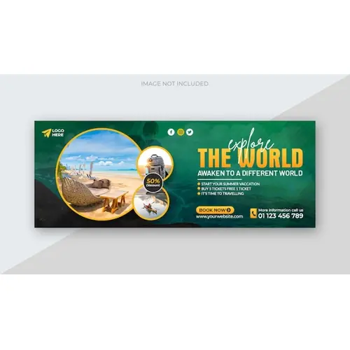 Travel and tourism facebook cover template