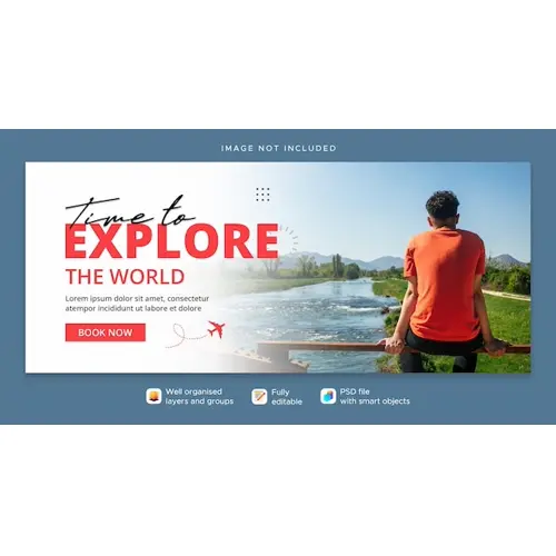 Travel and tourism Facebook cover web banner template