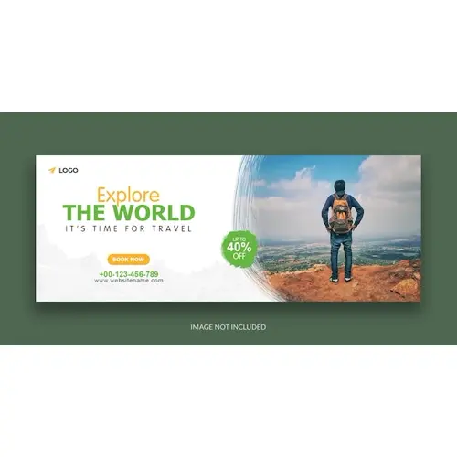 Travel and tourism social media Facebook cover template