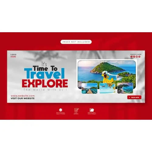 Travel and Tours Social Media Facebook Cover Template Design