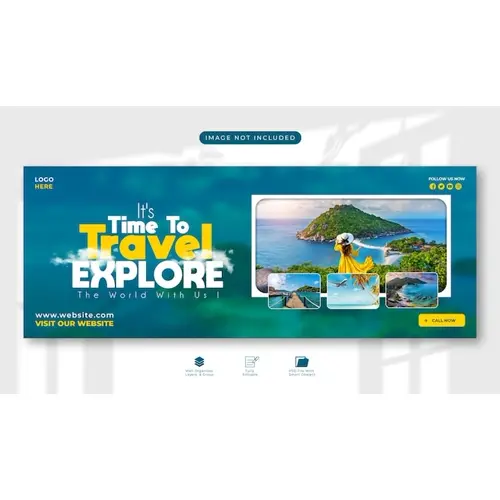 Travel and Tours Social Media Facebook Cover Template Design