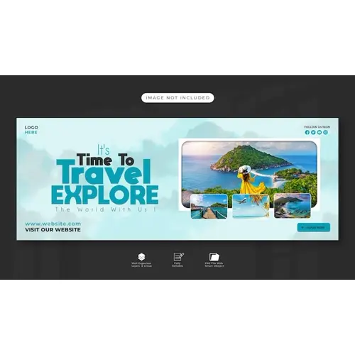 Travel and Tours Social Media Facebook Cover Template Design