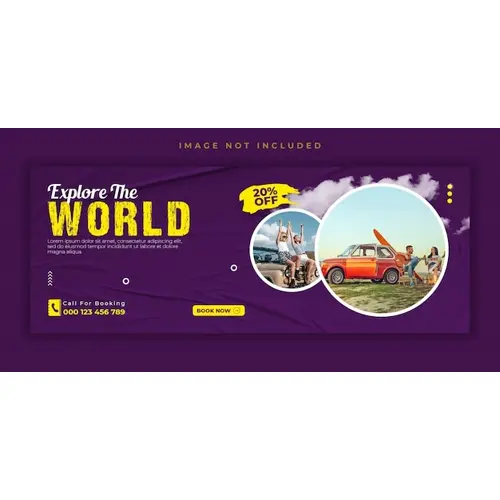 Travel and tours social media facebook cover template