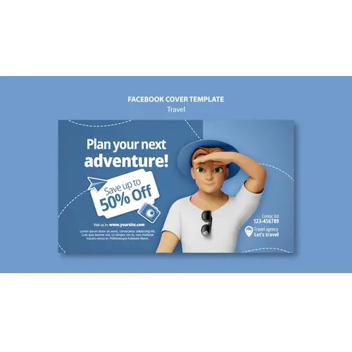 Traveling adventure facebook cover template