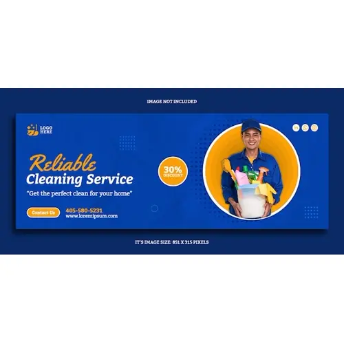 Trusted Home Cleaning Service Facebook Cover Template Design